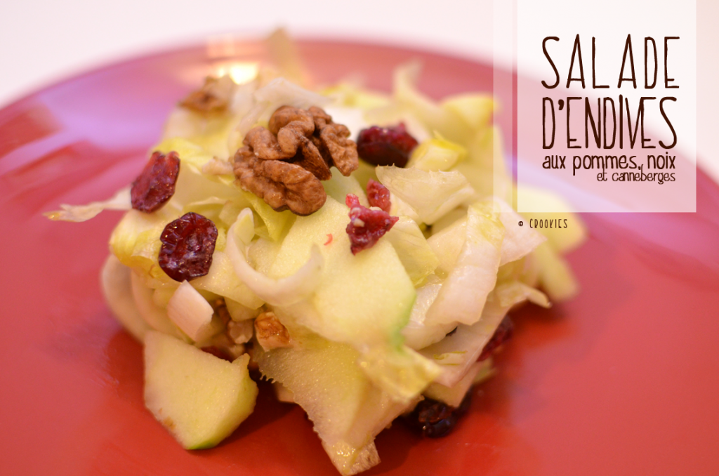 Salade d'endives aux pommes, noix et canneberges