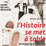 Affiche de l'exposition "l'histoire se met à table" aux Arts Décoratifs de Bordeaux