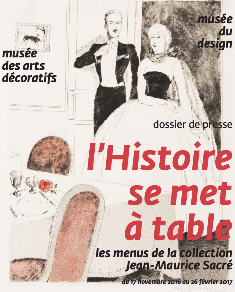 Affiche de l'exposition "l'histoire se met à table" aux Arts Décoratifs de Bordeaux